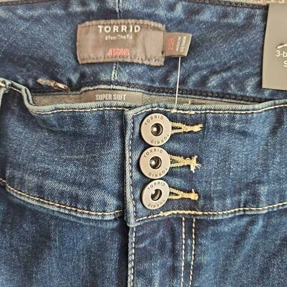 Torrid Jeans Women's 20R Super Soft High Rise Jegging Dark Wash New With Tags - Picture 2 of 16